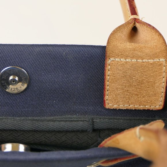 Dooney & Bourke Blue Canvas and Brown Leather Shoulder / Hand Bag - Picture 7 of 10